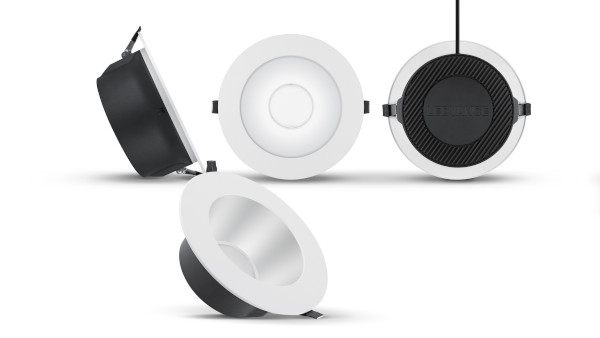 LEDVANCE DOWNLIGHT UGR19 Das Bild zeigt verschiedene Ansichten des LEDVANCE DOWNLIGHT UGR19.