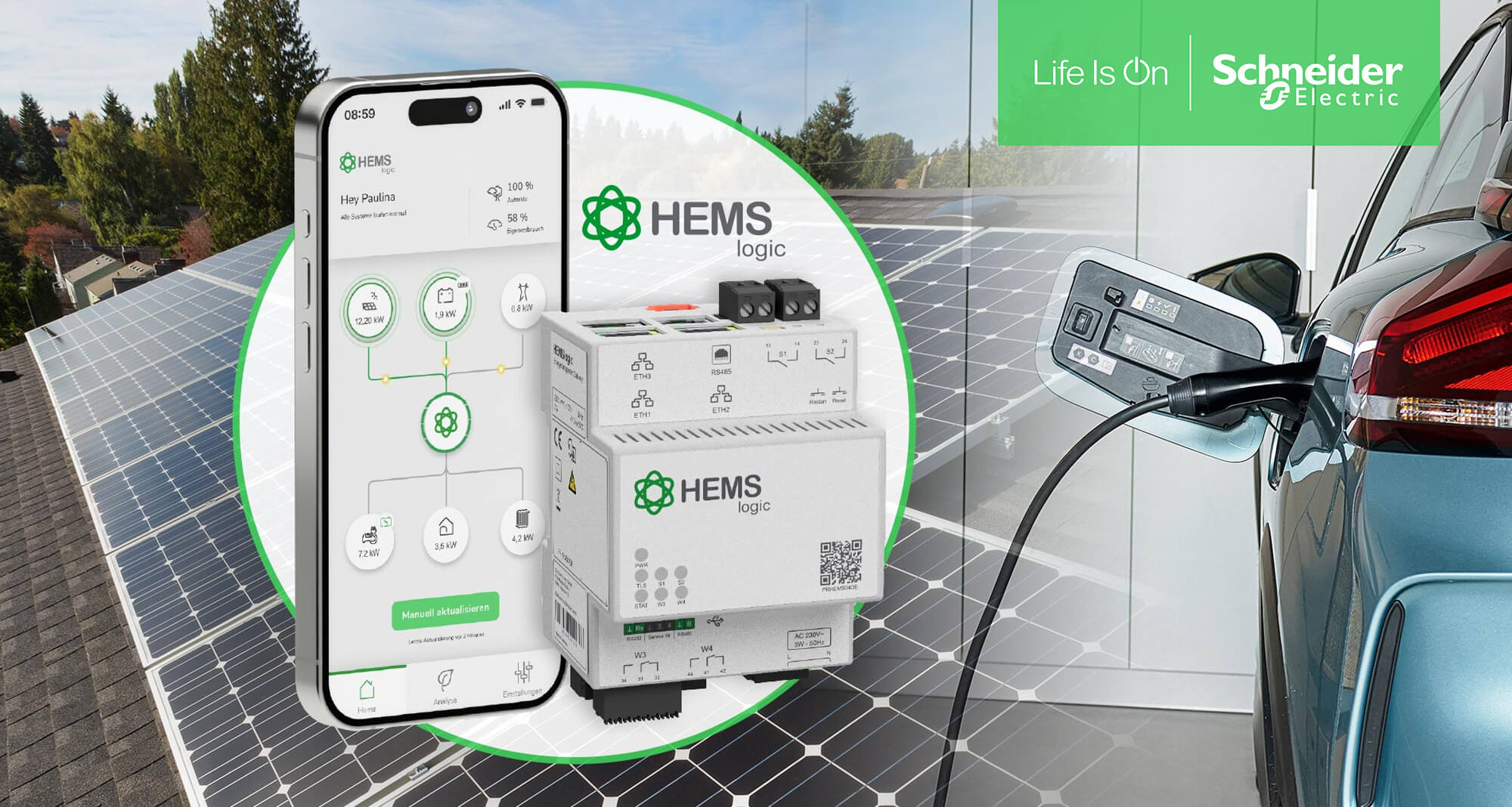 Energie clever nutzen mit Schneider Home: HEMSlogic bringt Transparenz und Effizienz ins Zuhause
