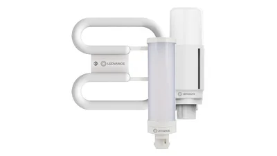 LED Dulux Lampe von Ledvance in der Einzelansicht vor hellem Hintergrund.