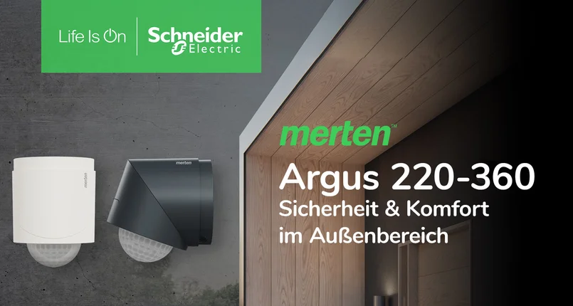 Montierte Argus Leuchten für draußen von Schneider Electric.