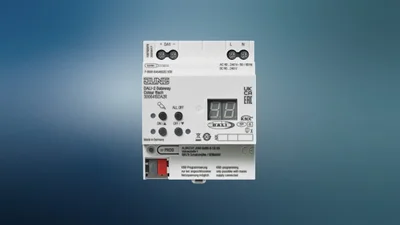 Das Bild zeigt einen JUNG KNX DALI-2 Gateway, ein Steuergerät zur Lichtsteuerung in der Gebäudeautomation.