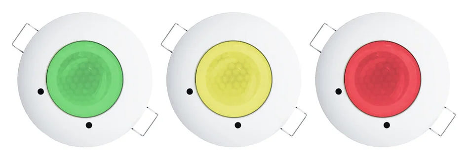 Das Bild zeigt das Ampelsystem des OCCULOG® VOC-Sensors.