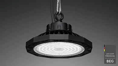 Das Bild zeigt den BRUMBERG LED-Hallentiefstrahler SOL Highbay.