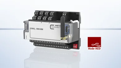 WIO2 – METZ CONNECT Datenlogger in der Einzeldarstellung in der Farbe weiß vor einem hellen Hintergrund. 