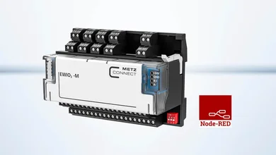 WIO2 – METZ CONNECT Datenlogger in der Einzeldarstellung in der Farbe weiß vor einem hellen Hintergrund. 