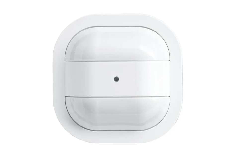 Das Bild zeigt einen weißen Präsenzmelder von Busch-Jaeger.