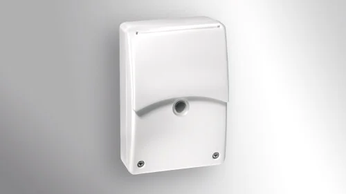 Das Bild zeigt eine CDS Dämmerungsschalter vor grau-weißen Hintergrund.