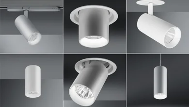Das Bild zeigt verschiedene Varianten des BRUMBERG TRAXX Lichtsystems.