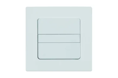 Rademacher Wandtaster in Weiß in der Mitte vor weißem Hintergrund.