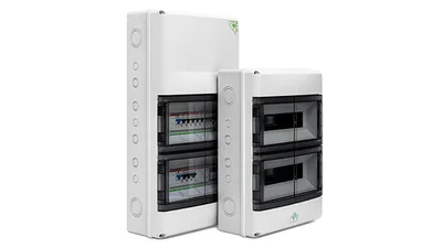 Das Bild zeigt zwei Kleinverteiler des Herstellers Spelsberg solo.