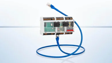 Einzeldarstellung BACnet IP-Router von Metz Connect vor einem weißen Hintergrund.